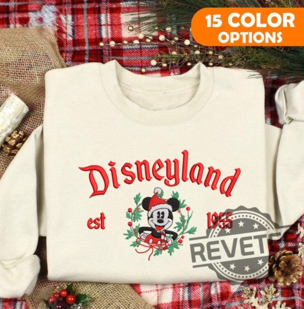 Magical World Christmas Disneyland Mickey Mouse Embroidered Sweatshirt Hoodie T Shirt Personalized Custom Name Christmas Gift Unique revetee 1