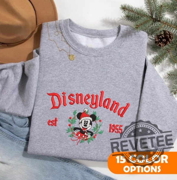 Magical World Christmas Disneyland Mickey Mouse Embroidered Sweatshirt Hoodie T Shirt Personalized Custom Name Christmas Gift Unique revetee 3