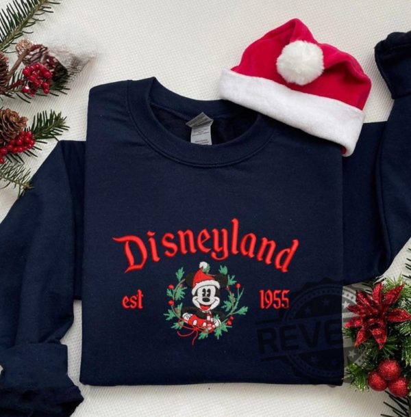 Magical World Christmas Disneyland Mickey Mouse Embroidered Sweatshirt Hoodie T Shirt Personalized Custom Name Christmas Gift Unique revetee 4