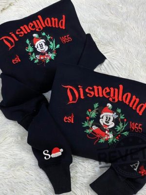 Magical World Christmas Disneyland Mickey Mouse Embroidered Sweatshirt Hoodie T Shirt Personalized Custom Name Christmas Gift Unique revetee 5