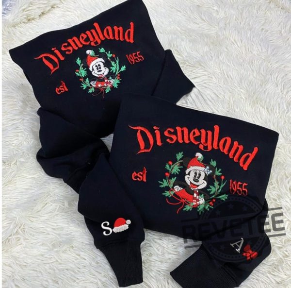 Magical World Christmas Disneyland Mickey Mouse Embroidered Sweatshirt Hoodie T Shirt Personalized Custom Name Christmas Gift Unique revetee 5