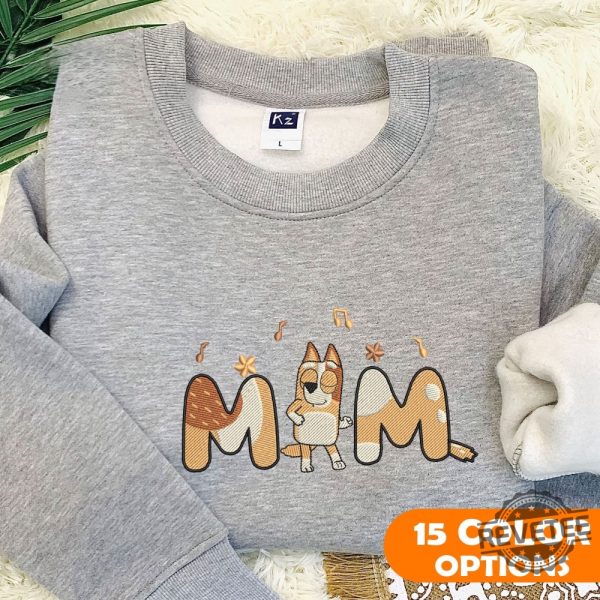 Mom Mama Bluey Embroidered Sweatshirt Hoodie T Shirt Mothers Day Bluey Embroidered Sweatshirt Custom Name Gift For Mom Mama Unique revetee 2