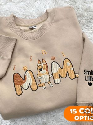 Mom Mama Bluey Embroidered Sweatshirt Hoodie T Shirt Mothers Day Bluey Embroidered Sweatshirt Custom Name Gift For Mom Mama Unique revetee 4