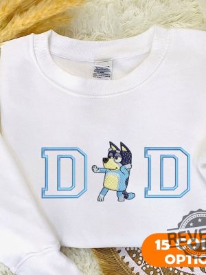 Bluey Dad Bluey Mom Custom Name Embroidered Sweatshirt T Shirt Hoodie Gift For Mama Gift For Dad Mothers Day Fathers Day Christmas Unique revetee 2