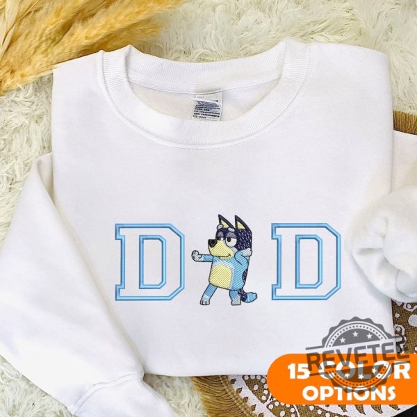 Bluey Dad Bluey Mom Custom Name Embroidered Sweatshirt T Shirt Hoodie Gift For Mama Gift For Dad Mothers Day Fathers Day Christmas Unique revetee 2