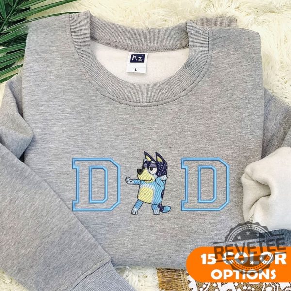 Bluey Dad Bluey Mom Custom Name Embroidered Sweatshirt T Shirt Hoodie Gift For Mama Gift For Dad Mothers Day Fathers Day Christmas Unique revetee 3