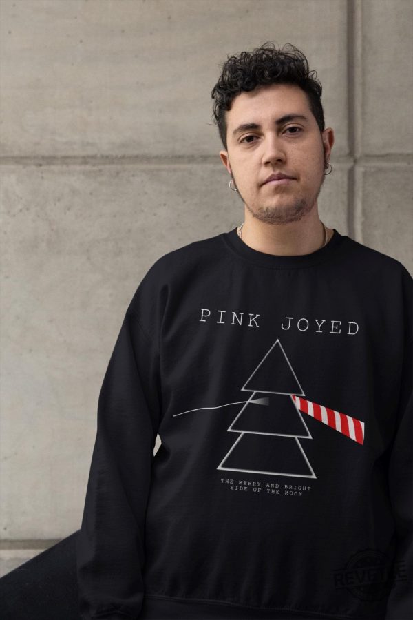 Christmas Pink Joyed The Merry And Bright Side Of The Moon Sweatshirt T Shirt Hoodie Pink Floyd Parody Dark Side Of The Moon Xmas Shirt Unique revetee 2