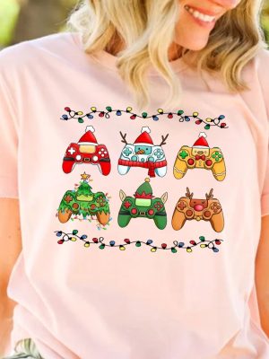 Video Game Controller Christmas Santa Hat Shirt Hoodie Sweatshirt Game Player Christmas T Shirt Christmas Gift For Gamer Unique revetee 2