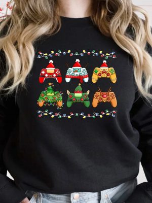 Video Game Controller Christmas Santa Hat Shirt Hoodie Sweatshirt Game Player Christmas T Shirt Christmas Gift For Gamer Unique revetee 7