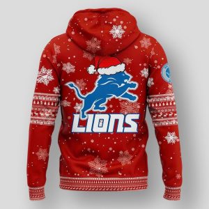 lions football 2024 merry christmas hoodie