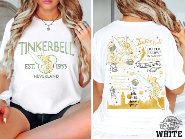 Vintage Disney Princess Tinkerbell Shirt Tinkerbell 1953 Neverland Shirt Disney Princess Tee Gift For Her Gift For Daughter Unique revetee 1
