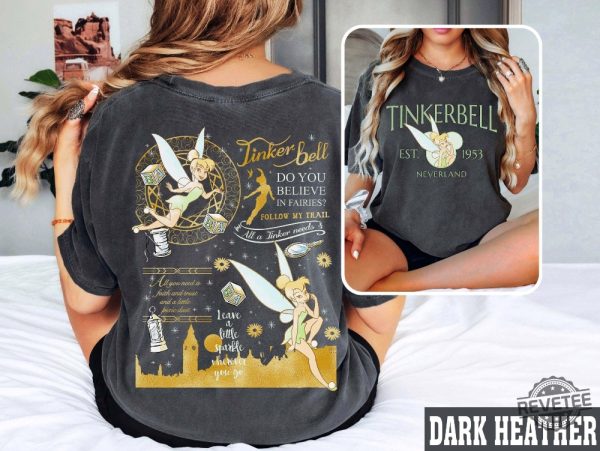 Vintage Disney Princess Tinkerbell Shirt Tinkerbell 1953 Neverland Shirt Disney Princess Tee Gift For Her Gift For Daughter Unique revetee 4