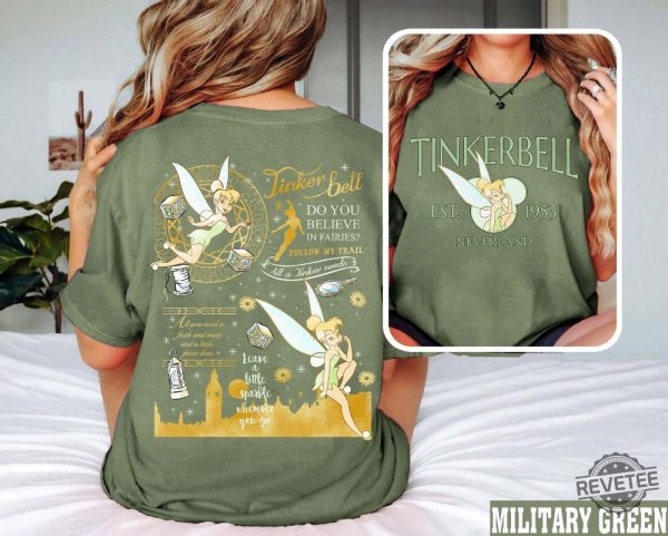 Vintage Disney Princess Tinkerbell Shirt Tinkerbell 1953 Neverland Shirt Disney Princess Tee Gift For Her Gift For Daughter Unique revetee 5