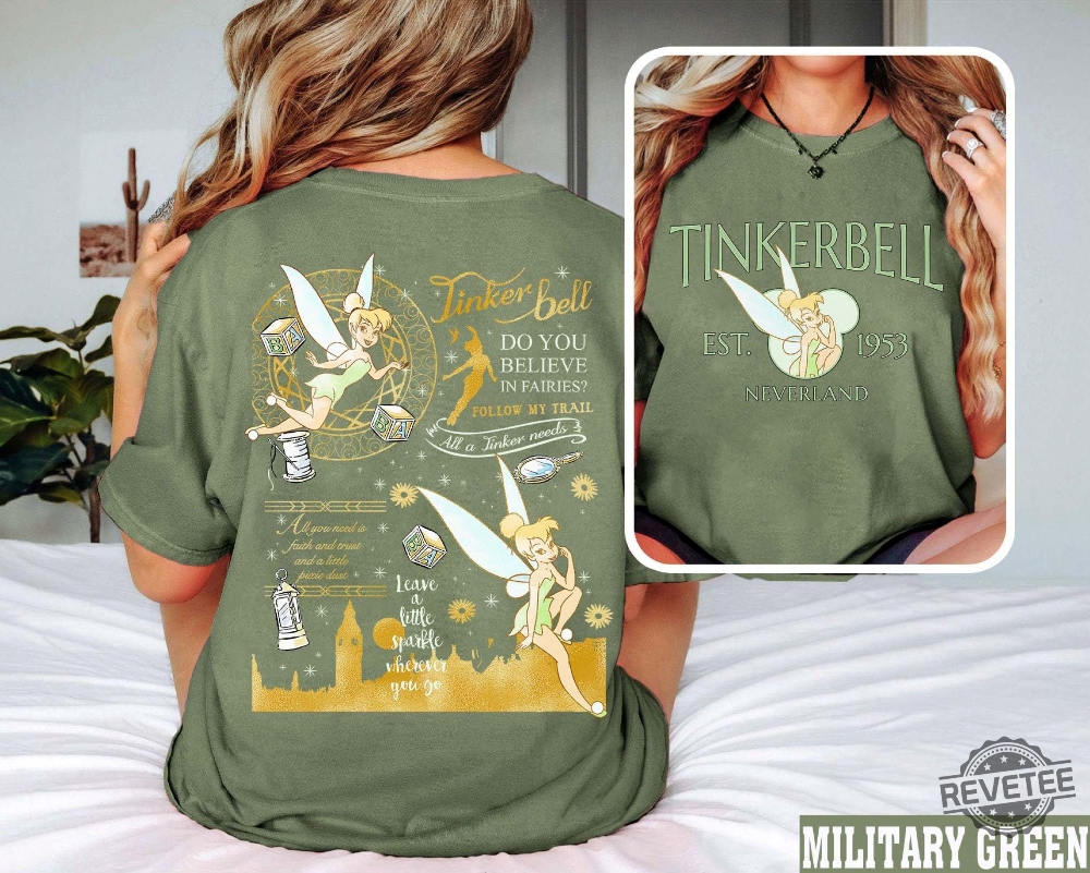 Vintage Disney Princess Tinkerbell Shirt Tinkerbell 1953 Neverland Shirt Disney Princess Tee Gift For Her Gift For Daughter Unique revetee 5
