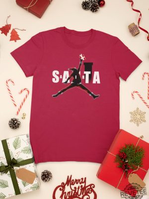 Air Santa Christmas Gift T Shirt Basketball Christmas Air Santa Claus Shirt Matching Christmas Shirt For Families Gift For Husband Wife Daughter Son revetee 2