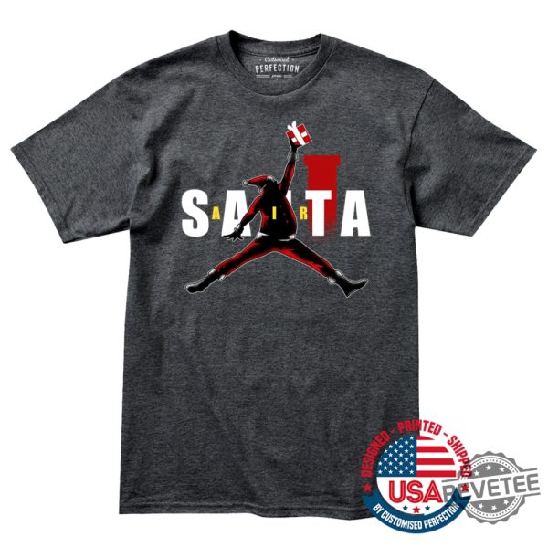 Air Santa Christmas Gift T Shirt Basketball Christmas Air Santa Claus Shirt Matching Christmas Shirt For Families Gift For Husband Wife Daughter Son revetee 3