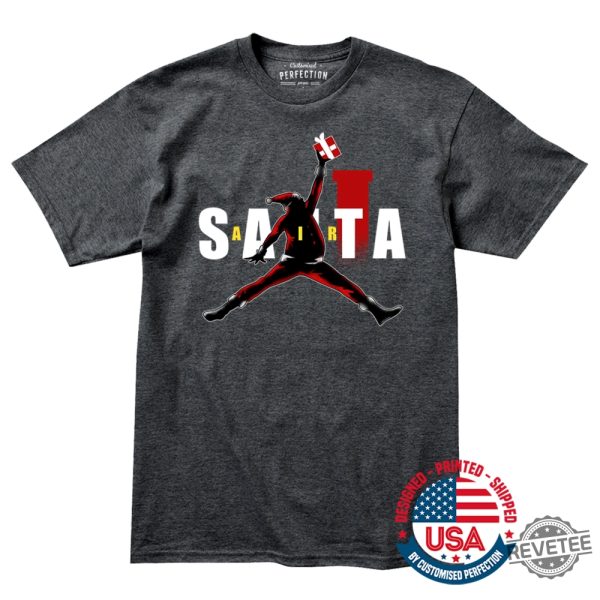 Air Santa Christmas Gift T Shirt Basketball Christmas Air Santa Claus Shirt Matching Christmas Shirt For Families Gift For Husband Wife Daughter Son revetee 4