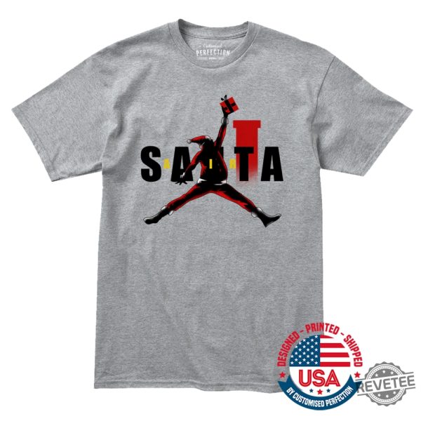 Air Santa Christmas Gift T Shirt Basketball Christmas Air Santa Claus Shirt Matching Christmas Shirt For Families Gift For Husband Wife Daughter Son revetee 5