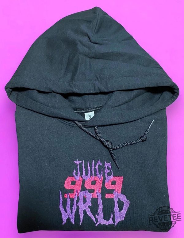 Juice Wrld 999 Embroidered Sweatshirt Hoodie T Shirt Juice Wrld Gifts Music Fan Gifts Christmas Gifts For Juice Wrld Fan Unique revetee 1