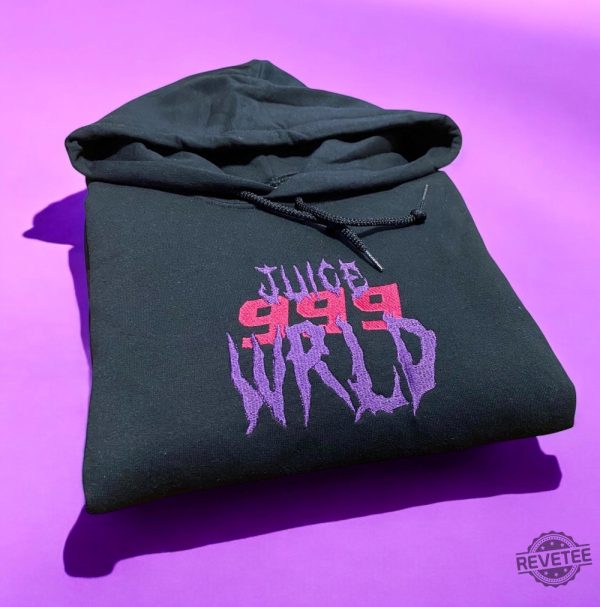 Juice Wrld 999 Embroidered Sweatshirt Hoodie T Shirt Juice Wrld Gifts Music Fan Gifts Christmas Gifts For Juice Wrld Fan Unique revetee 2