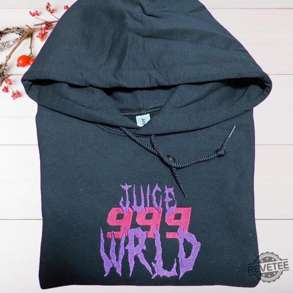 Juice Wrld 999 Embroidered Sweatshirt Hoodie T Shirt Juice Wrld Gifts Music Fan Gifts Christmas Gifts For Juice Wrld Fan Unique revetee 3