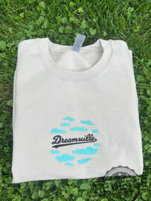 J. Cole Dreamville Embroidered Unisex Crewneck Hoodie Sweater T Shirt Dreamville Clouds Embroidered Sweatshirt Gift For Dreamville Records Fan revetee 2