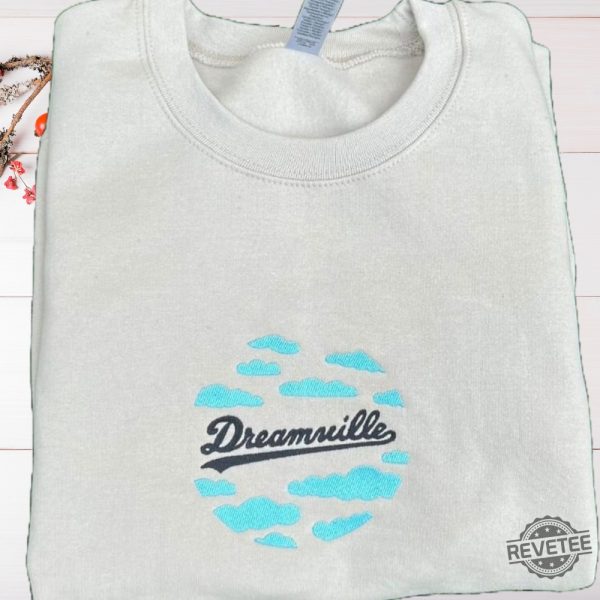 J. Cole Dreamville Embroidered Unisex Crewneck Hoodie Sweater T Shirt Dreamville Clouds Embroidered Sweatshirt Gift For Dreamville Records Fan revetee 4