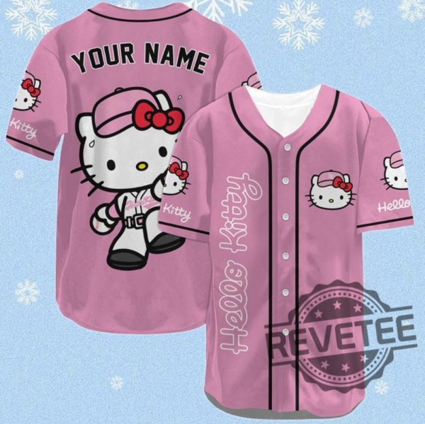 Hello Kitty Custom Name Baseball Shirt Hello Kitty Personalized Jersey Shirt Gift For Her Gift For Daughter Christmas Gift Unique revetee 1