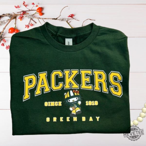 Hello Kitty Green Bay Packers Since 1919 Sweatshirt Hoodie T Shirt Gift For Green Bay Packers Fan Gift For Her Unique revetee 2