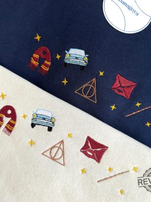 Harry Potter Hogwarts Icons Embroidered Sweatshirt Hoodie T Shirt School Of Witchcraft And Wizardry Gift For Harry Potter Fan Unique revetee 5