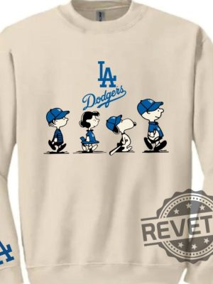 Los Angeles Dodgers Peanuts Snoopy And Friend Walking Crewneck Sweater T Shirt Hoodie Sweatshirt Unique Gift For Los Angeles Dodgers Fan revetee 2