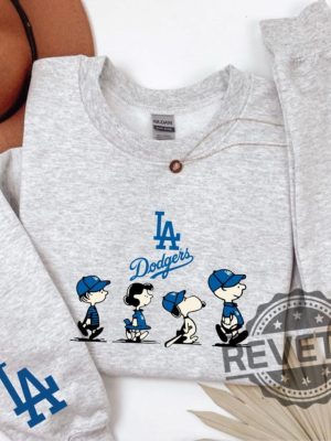 Los Angeles Dodgers Peanuts Snoopy And Friend Walking Crewneck Sweater T Shirt Hoodie Sweatshirt Unique Gift For Los Angeles Dodgers Fan revetee 3