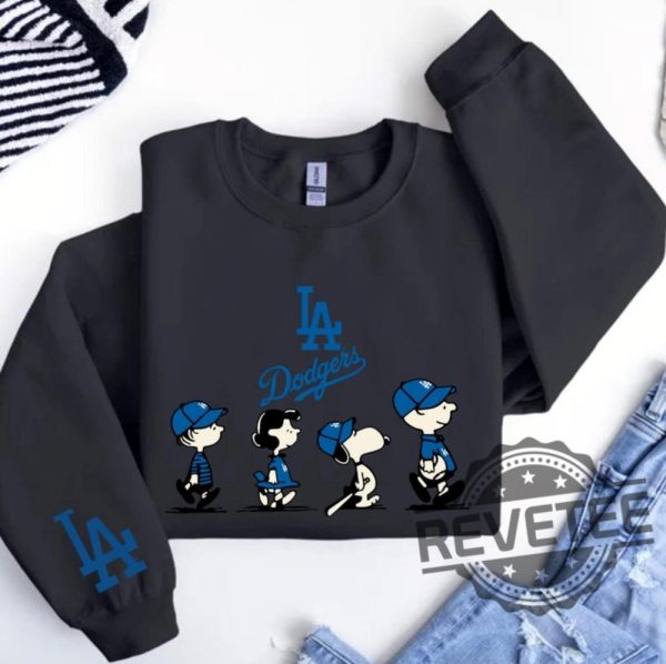 Los Angeles Dodgers Peanuts Snoopy And Friend Walking Crewneck Sweater T Shirt Hoodie Sweatshirt Unique Gift For Los Angeles Dodgers Fan revetee 4