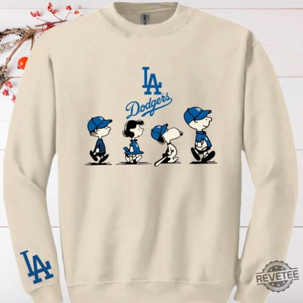 Los Angeles Dodgers Peanuts Snoopy And Friend Walking Crewneck Sweater T Shirt Hoodie Sweatshirt Unique Gift For Los Angeles Dodgers Fan revetee 6