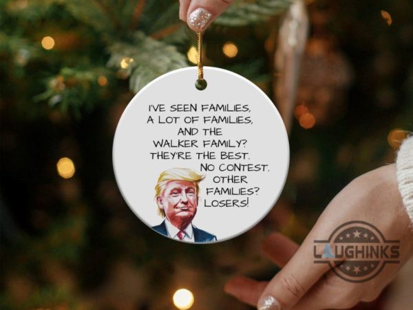 custom family christmas ornament funny donald trump custom text best family no contest holiday gift laughinks 1