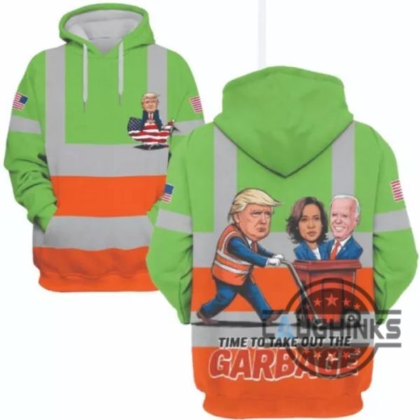 time to take out the garbage trump 2024 political 3d all over print hoodie t shirt sweatshirt funny trash collector uniform laughinks 1