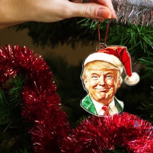 christmas santa trump acrylic ornament funny republican xmas gift