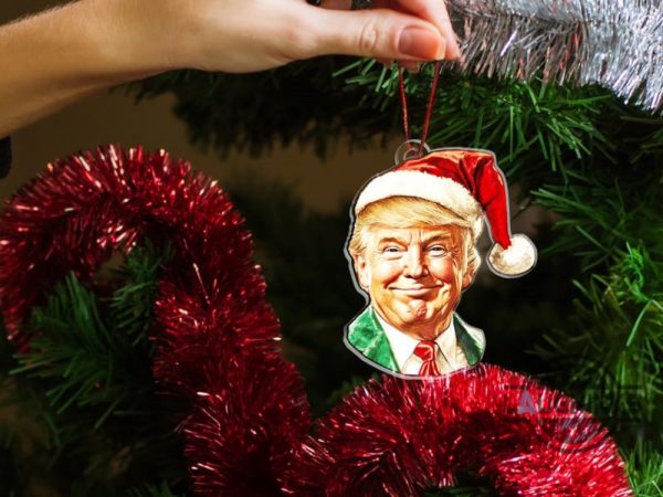 christmas santa trump acrylic ornament funny republican xmas gift