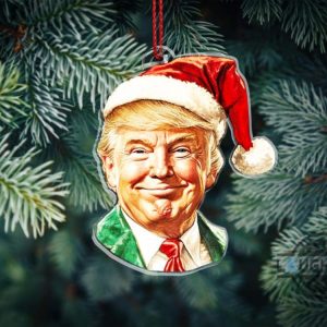 christmas santa trump acrylic ornament funny republican xmas gift