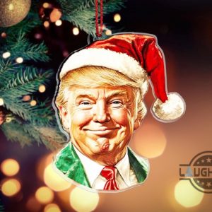 christmas santa trump acrylic ornament funny republican xmas gift