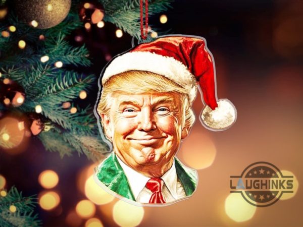 christmas santa trump acrylic ornament funny republican xmas gift