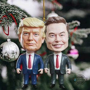 donald trump elon musk christmas ornament tree decor gift