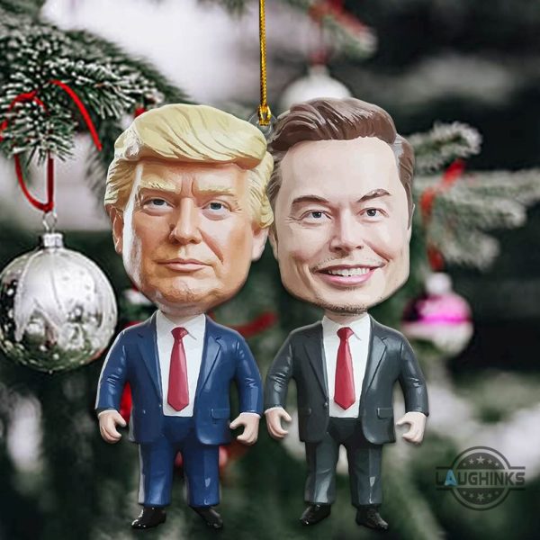 donald trump elon musk christmas ornament tree decor gift