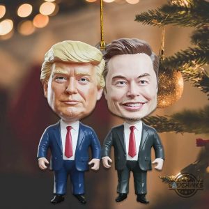 donald trump elon musk christmas ornament tree decor gift