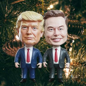 donald trump elon musk christmas ornament tree decor gift