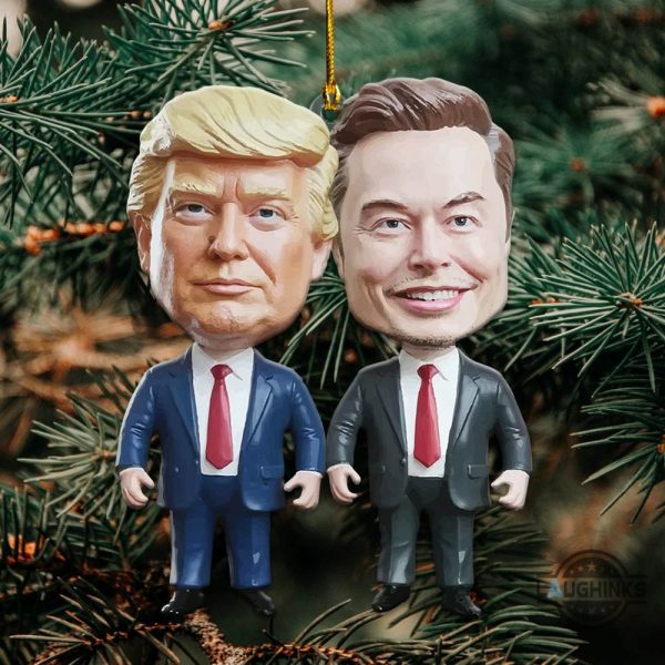 donald trump elon musk christmas ornament tree decor gift