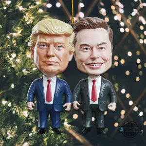 donald trump elon musk christmas ornament tree decor gift