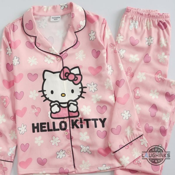 hello kitty pink long sleeve pajamas set