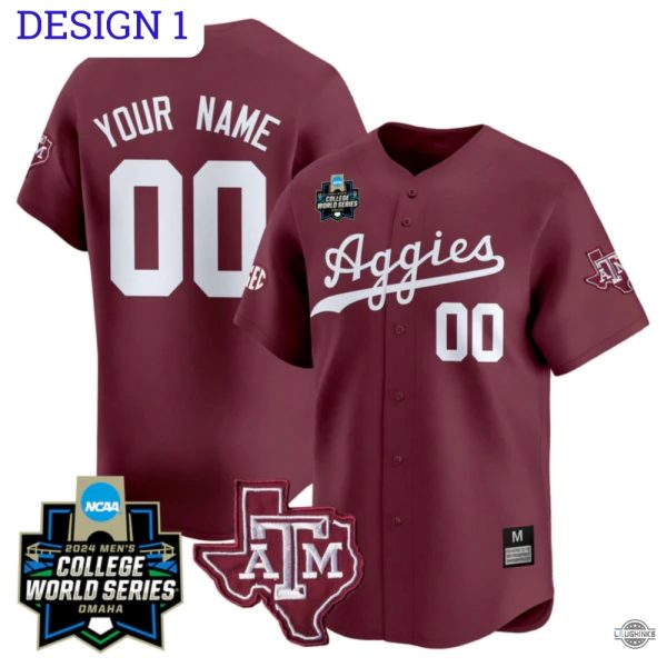 texas am aggies baseball jersey shirt 2024 college world series vapor premier limited custom all over printed jersey laughinks 1