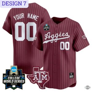 texas am aggies baseball jersey shirt 2024 college world series vapor premier limited custom all over printed jersey laughinks 7